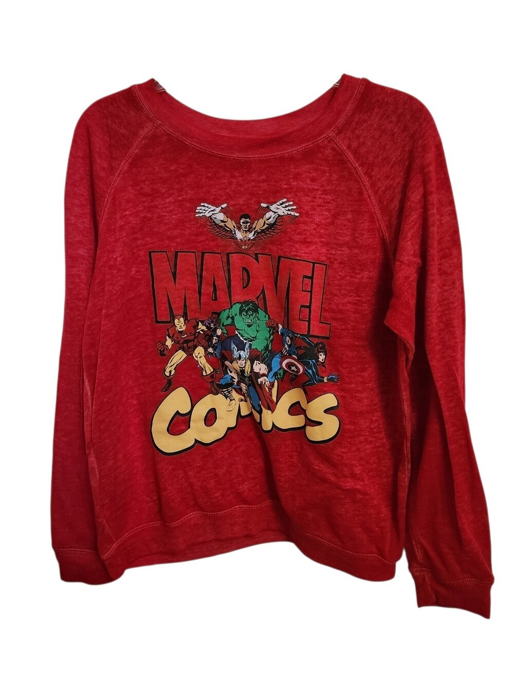 MARVEL COMICS SUPERHEROS ADULT SIZE RED SWEATSHIRT SIZE M
